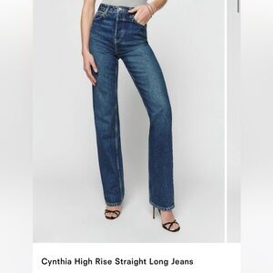 Reformation Cynthia High Rise Straight Jeans